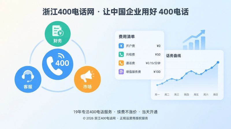 企业各部门关注400电话套餐不同维度的扁平插画