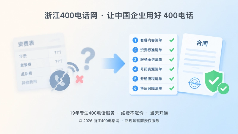 正规400电话套餐交付与模糊资费表对比插画