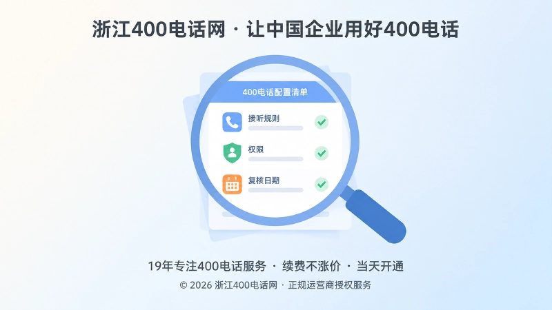 放大镜聚焦通信配置清单的扁平插画