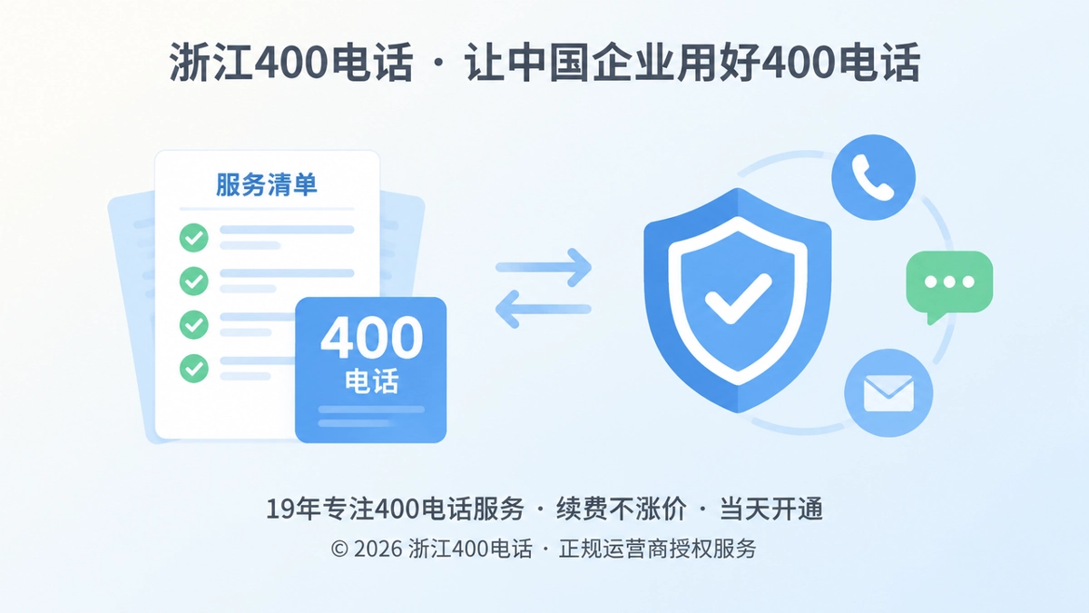 浙江400电话信息对称与诚实守信扁平插画